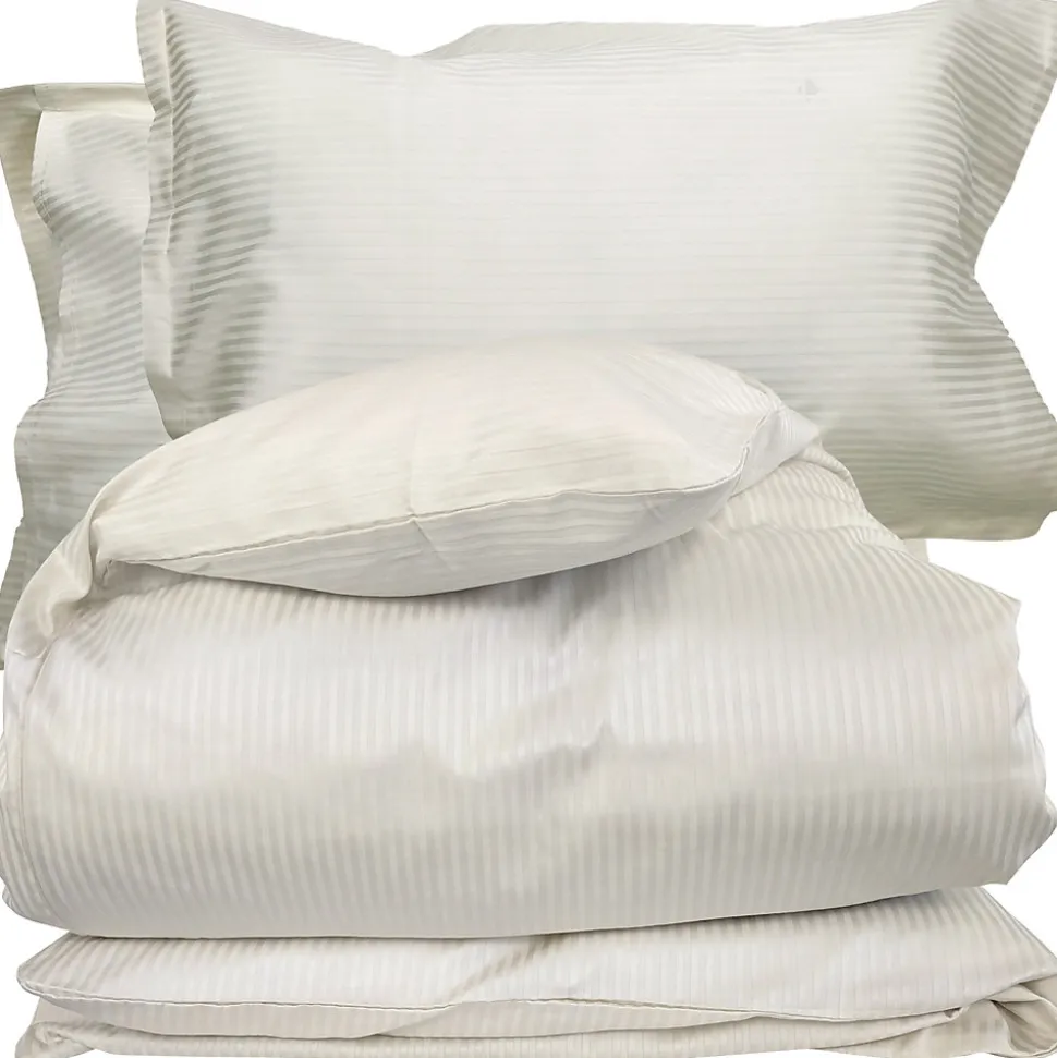 Parure 140x200 cm 50x70 cm satin GRAND HÔTEL 2 pièces marron Sable