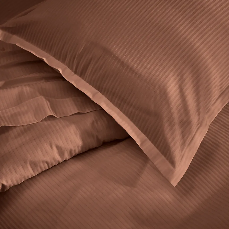 Parure 280x240 cm 50x70 cm satin GRAND HÔTEL 3 pièces marron Sable