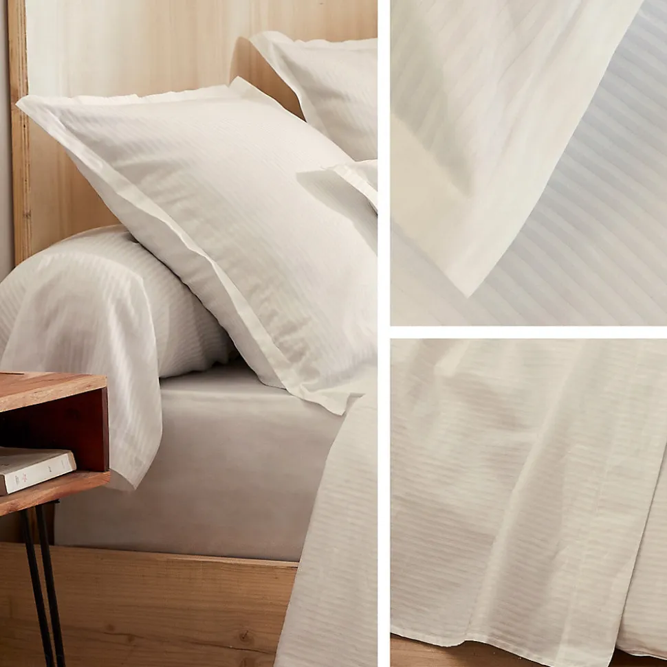 Parure 280x240 cm 50x70 cm satin GRAND HÔTEL 3 pièces marron Sable