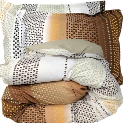 Parure 240x220 cm 50x70 coton NIAGARA marron Châtaigne 3 pièces