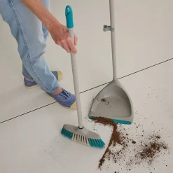 Pelle et balayette à pied poils doux GoodHome gris L.78 x l.26 cm