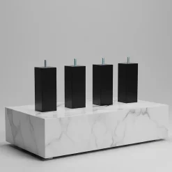 Pied de lit carré en bois Noir Hauteur 15 cm (vendu à l'unité)