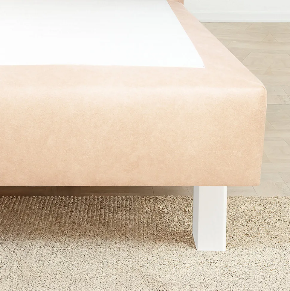 Pied de lit carré en bois Blanc Hauteur 15 cm (vendu à l'unité)