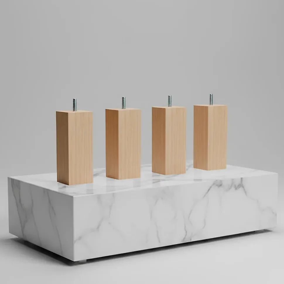 Pied de lit carré en bois Hauteur 20 cm (vendu à l'unité)