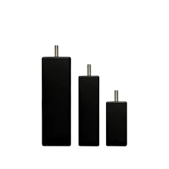 Pied de lit carré en bois Noir Hauteur 20 cm (vendu à l'unité)