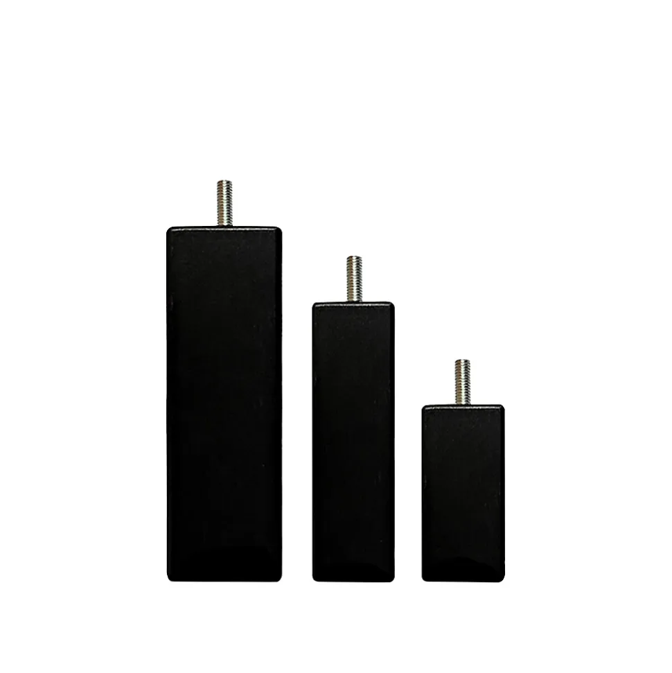 Pied de lit carré en bois Noir Hauteur 20 cm (vendu à l'unité)