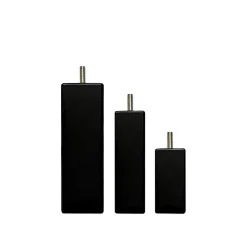 Pied de lit carré en bois Noir Hauteur 10 cm (vendu à l'unité)