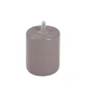 Pied de lit cylindrique en hêtre taupe Bar Plus H. 8 x Ø6,8 cm