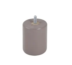 Pied de lit cylindrique en hêtre taupe Bar Plus H. 8 x Ø6,8 cm