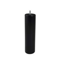 Pied de lit cylindrique en hêtre noir Bar Plus H. 25 x Ø6,8 cm