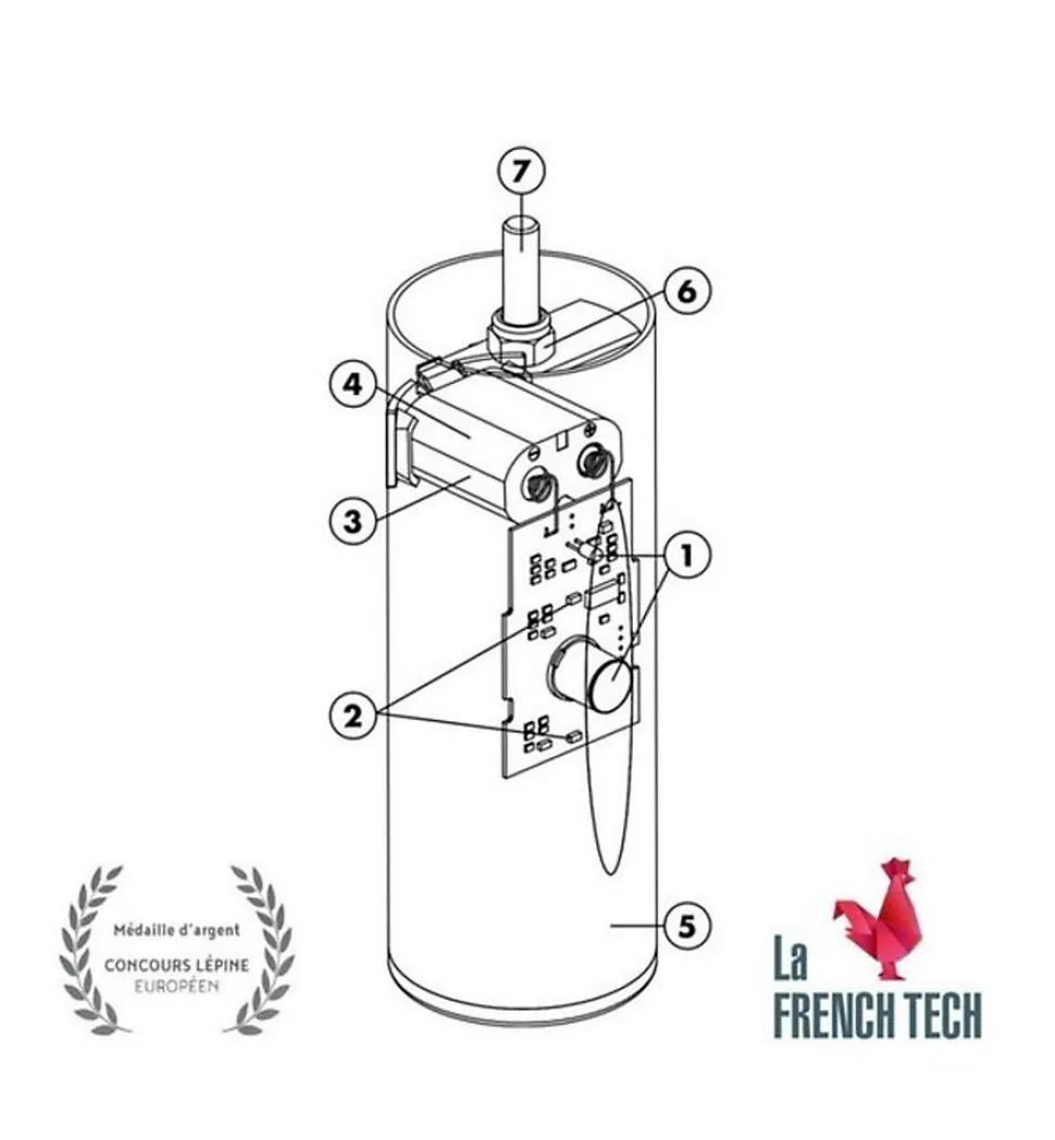 Pied de lit cylindrique lumineux Hauteur 16 cm (vendu à l'unité)