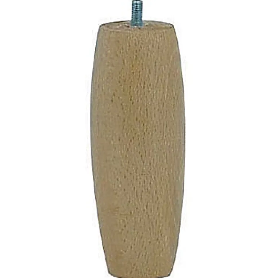 Pied de lit olive H. 150 mm x ø58 mm verni