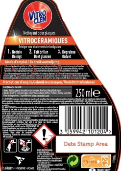 Pistolet nettoyant vitrocéramique et induction Vitroclen 250ml