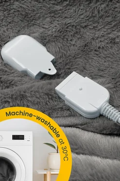 Plaid Chauffant Électrique En Fausse Fourrure De Luxe - Gris