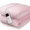 Plaid Chauffant Électrique En Fausse Fourrure De Luxe - Rose