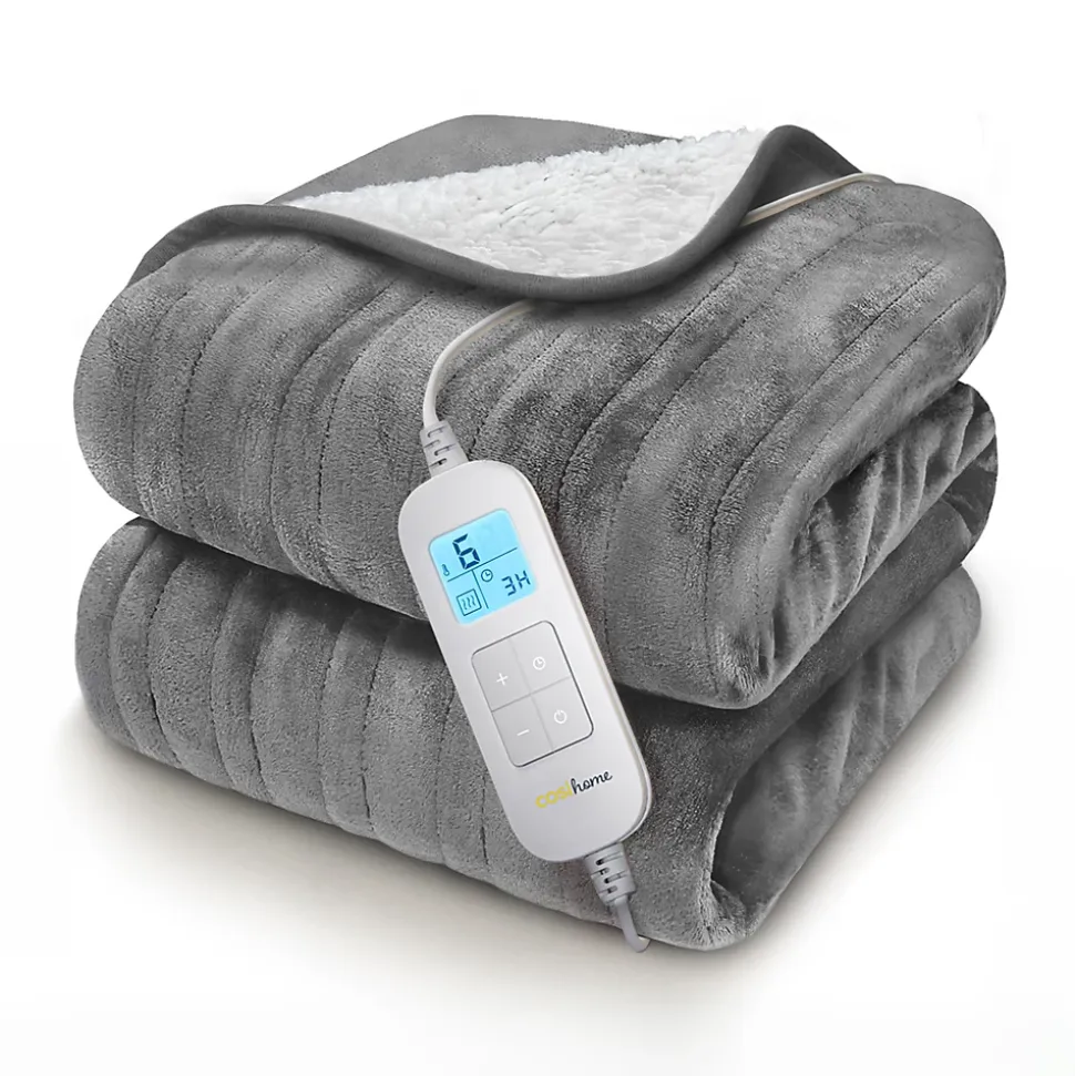 Plaid Chauffant Électrique En Polaire - Gris