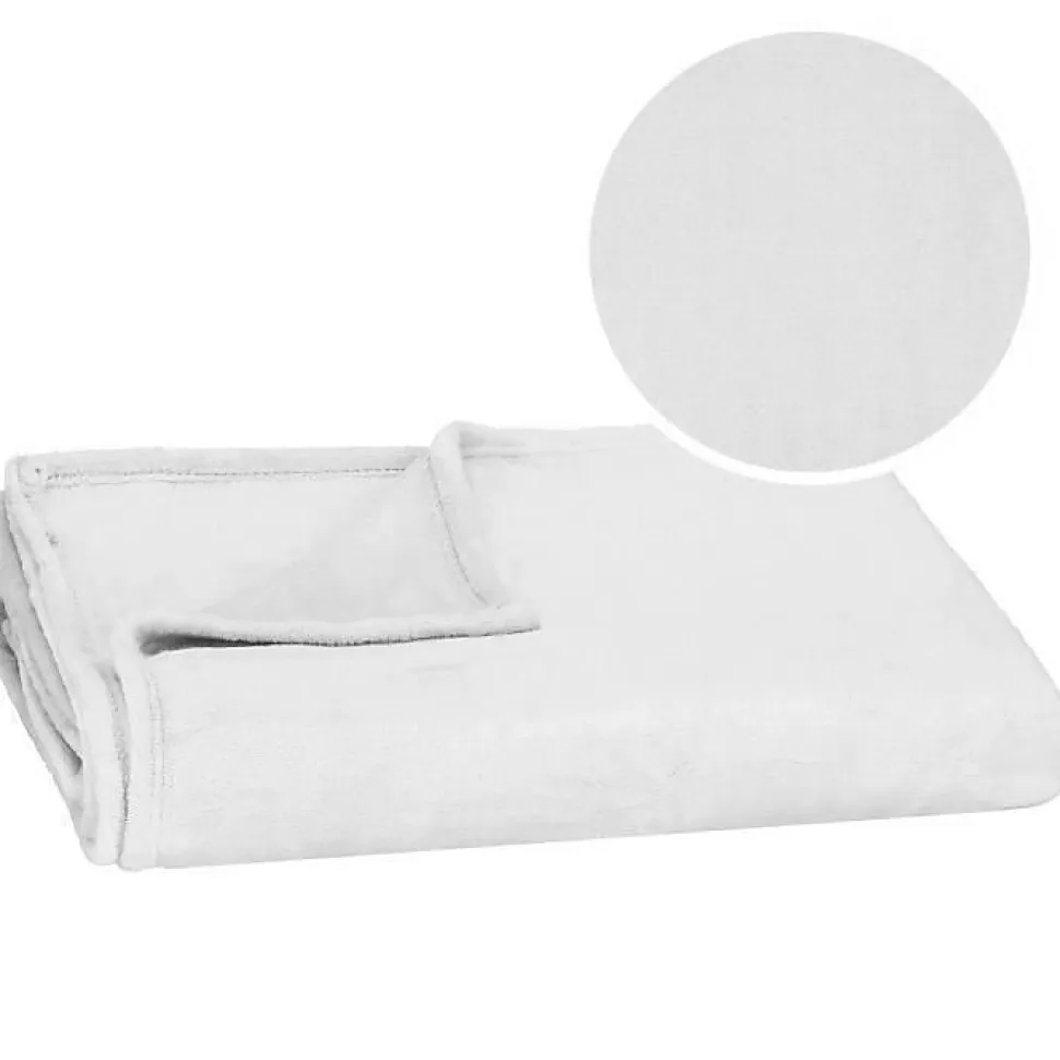 Plaid Springos douillette et douce, couverture épaisse 200 x 220 cm - gris clair