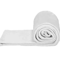 Plaid Springos douillette et douce, couverture épaisse 200 x 220 cm - gris clair