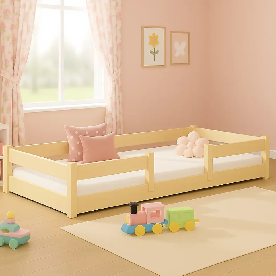 Plancher lit bas Lila 180x80 cm - bois naturel Montessori