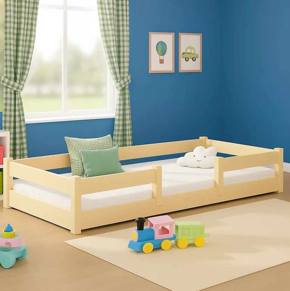 Plancher lit bas Lila 180x80 cm - bois naturel Montessori