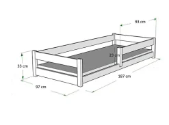 Plancher lit bas Lila 180x80 cm - bois naturel Montessori