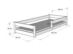 Plancher lit bas Lila 160x80 cm - Montessori bois naturel