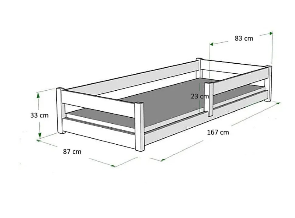 Plancher lit bas Lila 160x80 cm - Montessori bois naturel