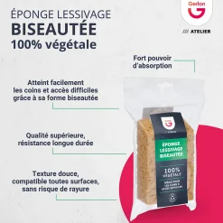 Éponge biseautée gros travaux lessivage murs et plafonds, décollage papier peint Gerlon