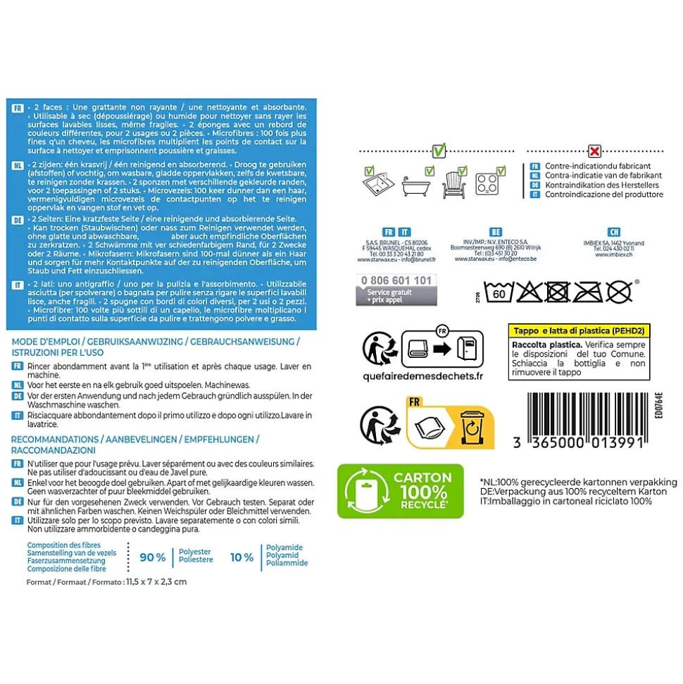 Éponge microfibres Starwax vendue par 2