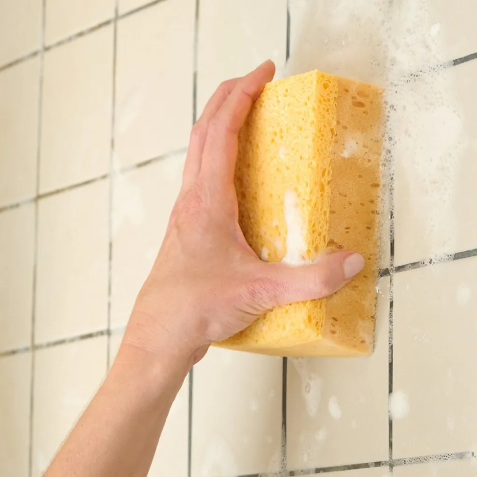 Éponge synthétique abrasive double face marron L.14 x l.5 x ep.9.5 cm