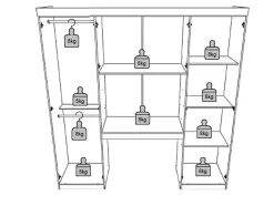 Pont de lit ANTERO II - 6 portes - Avec armoires et rangements - L.200 cm - Chêne et Ivoire