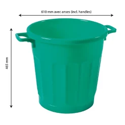 Poubelle ronde tri sélectif 50 L - vert