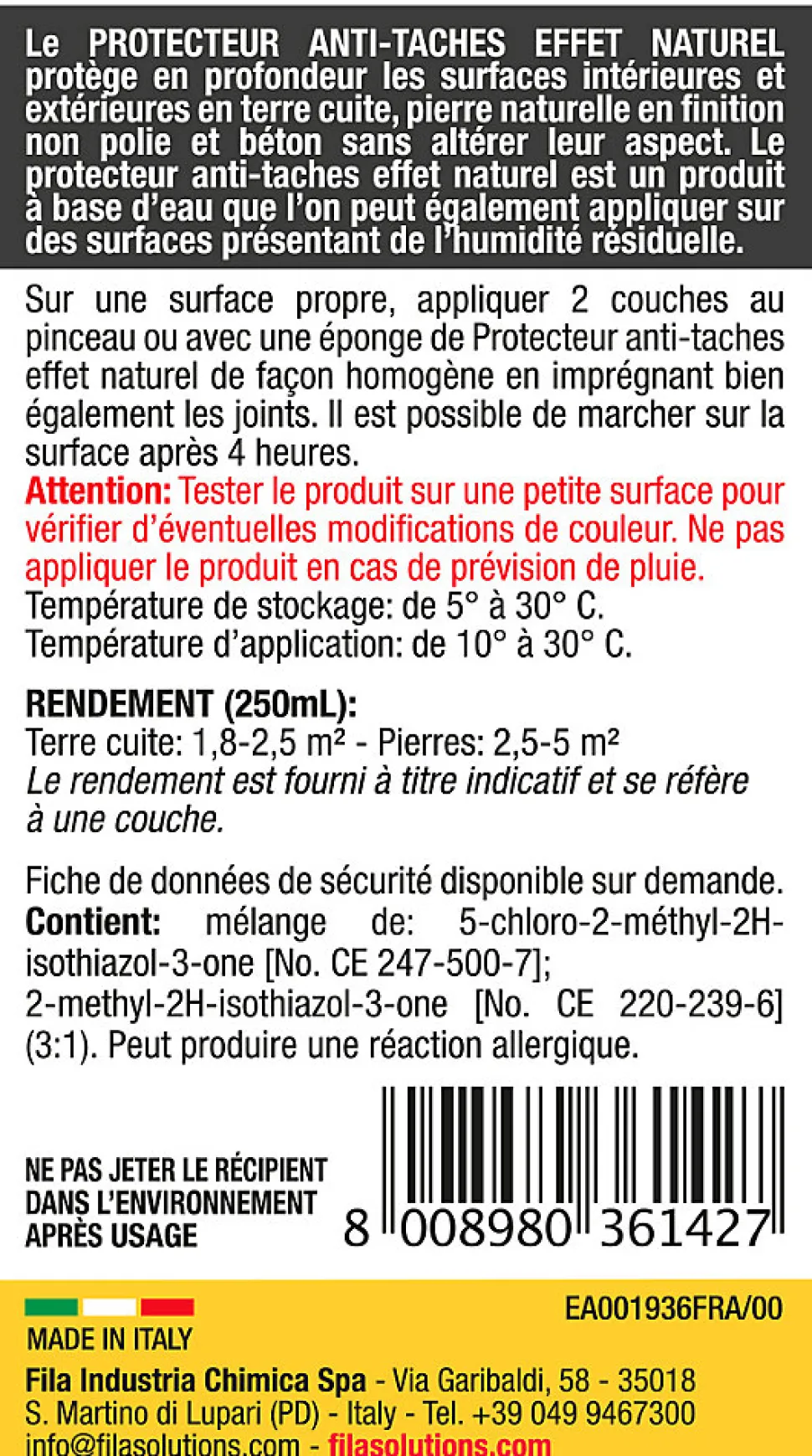 Protecteur anti-taches effet naturel Fila 250ml