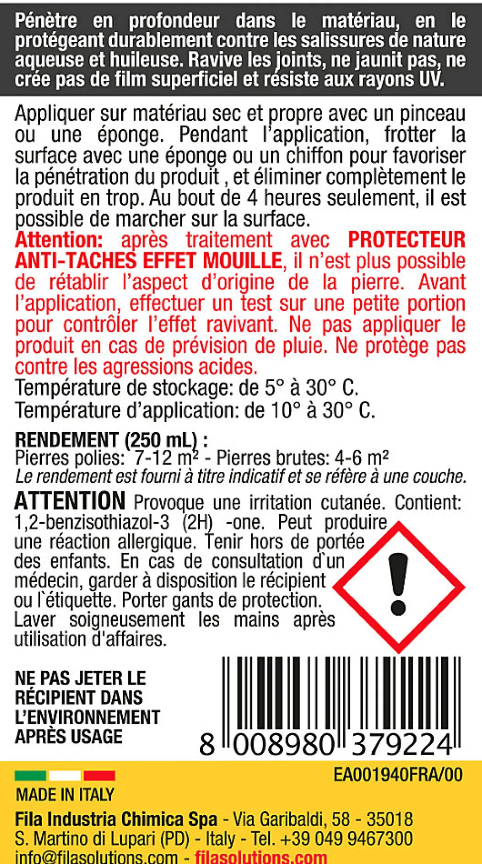 Protecteur anti-taches effet mouillé Fila 250mL
