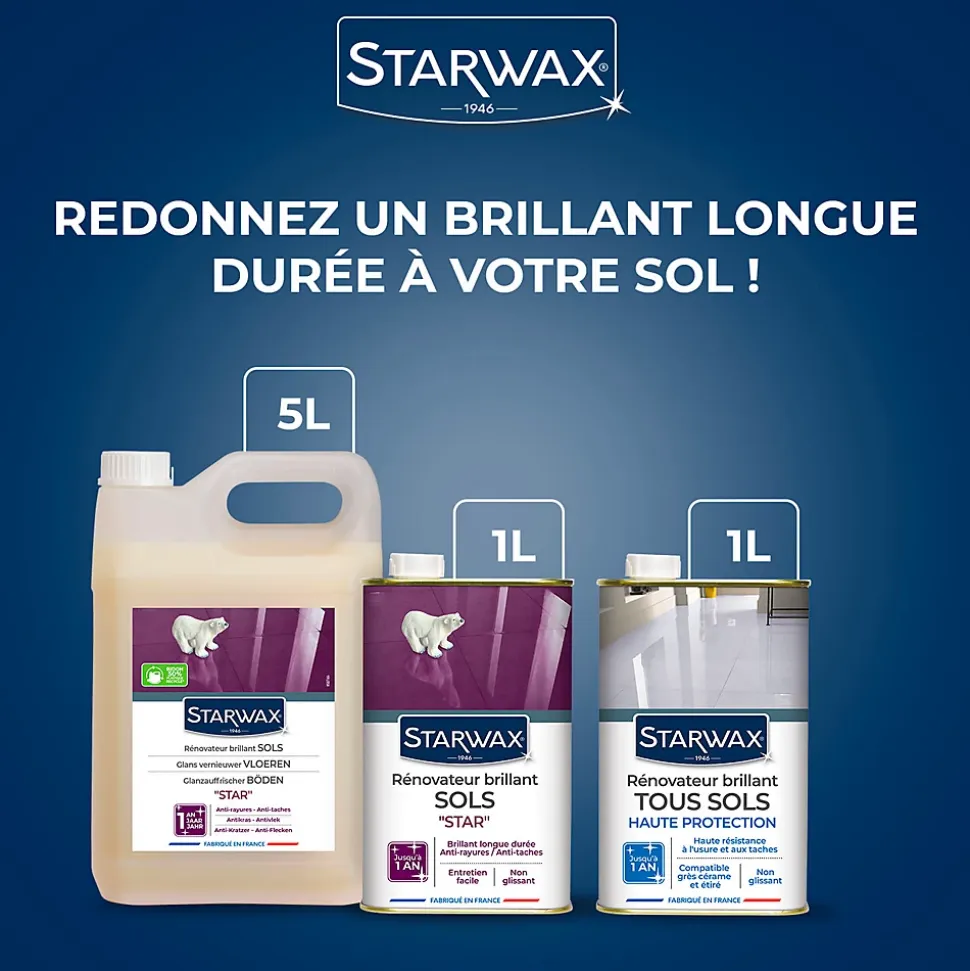 Protecteur sol carrelés Star Grand brillant longue durée Starwax 5 L