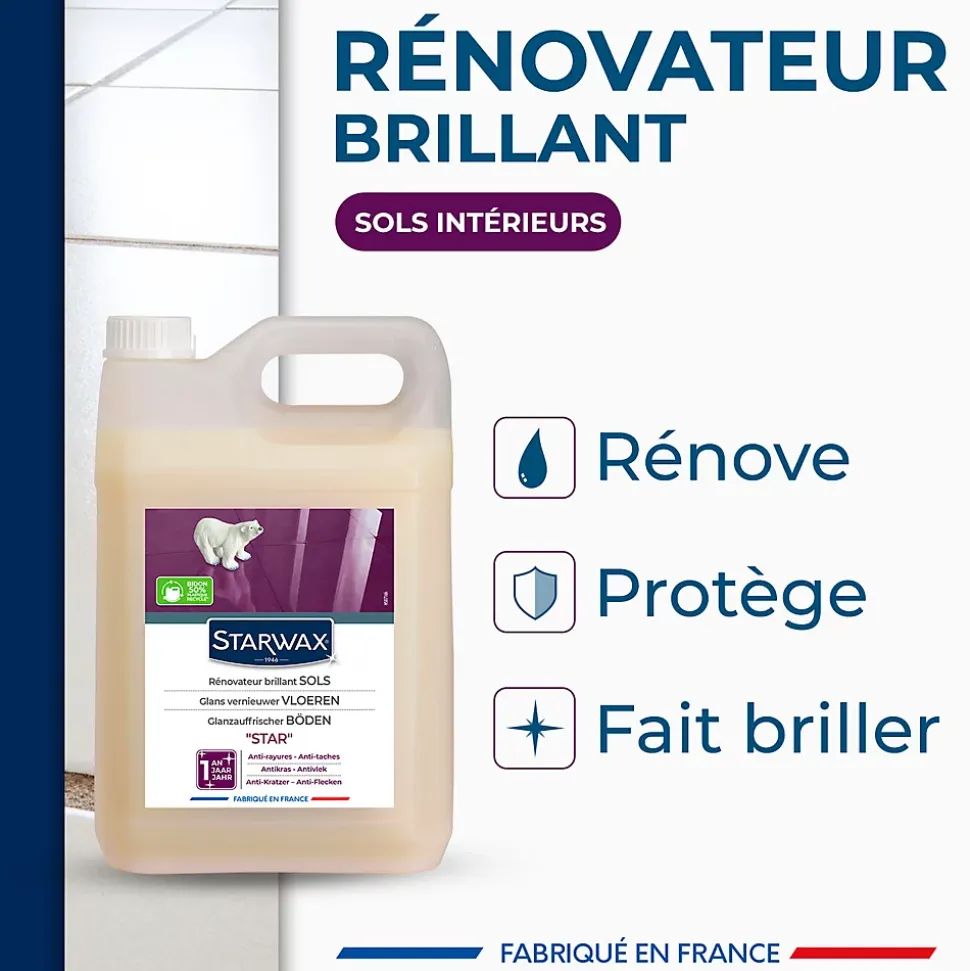 Protecteur sol carrelés Star Grand brillant longue durée Starwax 5 L