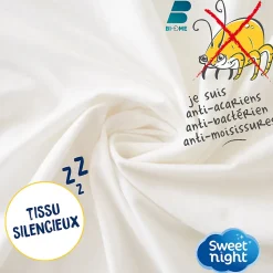 Protège matelas - Alèse Imperméable et Anti Acariens - Bouclette Éponge Coton - Silencieux et Respirant