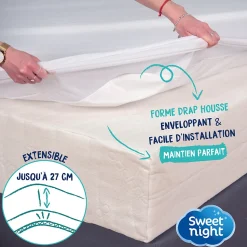 Protège matelas - Alèse Imperméable et Micro Respirante - Souple et Silencieux - Lavable à 90 degrés