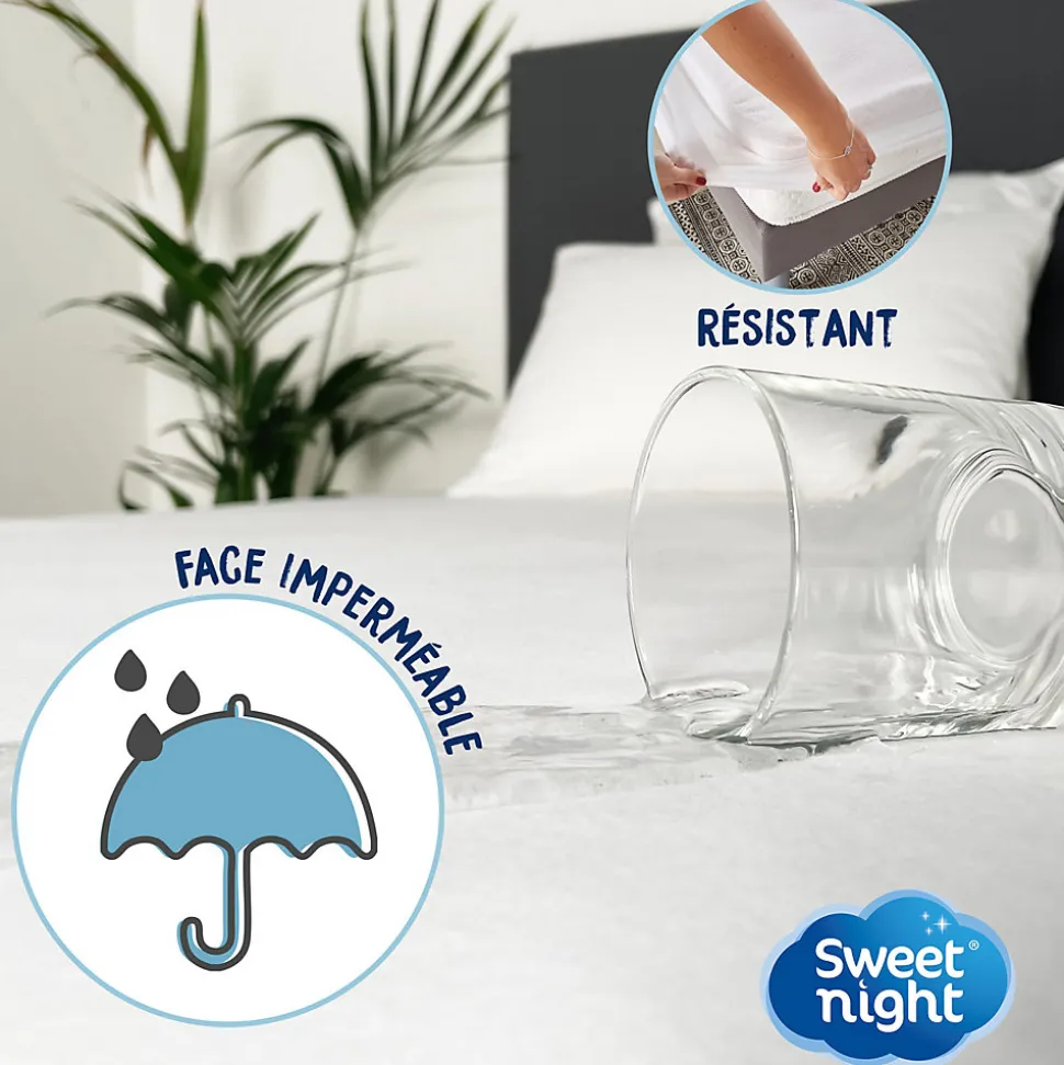 Protège matelas - Bouclette en Coton - Alèse Imperméable et Absorbante - Respirant et Silencieux