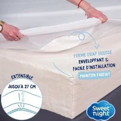 Protège matelas - Bouclette en Coton - Alèse Imperméable et Absorbante - Respirant et Silencieux