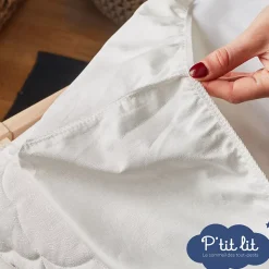 Protège Matelas Bébé 2 en 1 - Alèse + Drap Housse - 100% Coton - Imperméable et Respirant - Silencieux - Oeko Tex - Blanc
