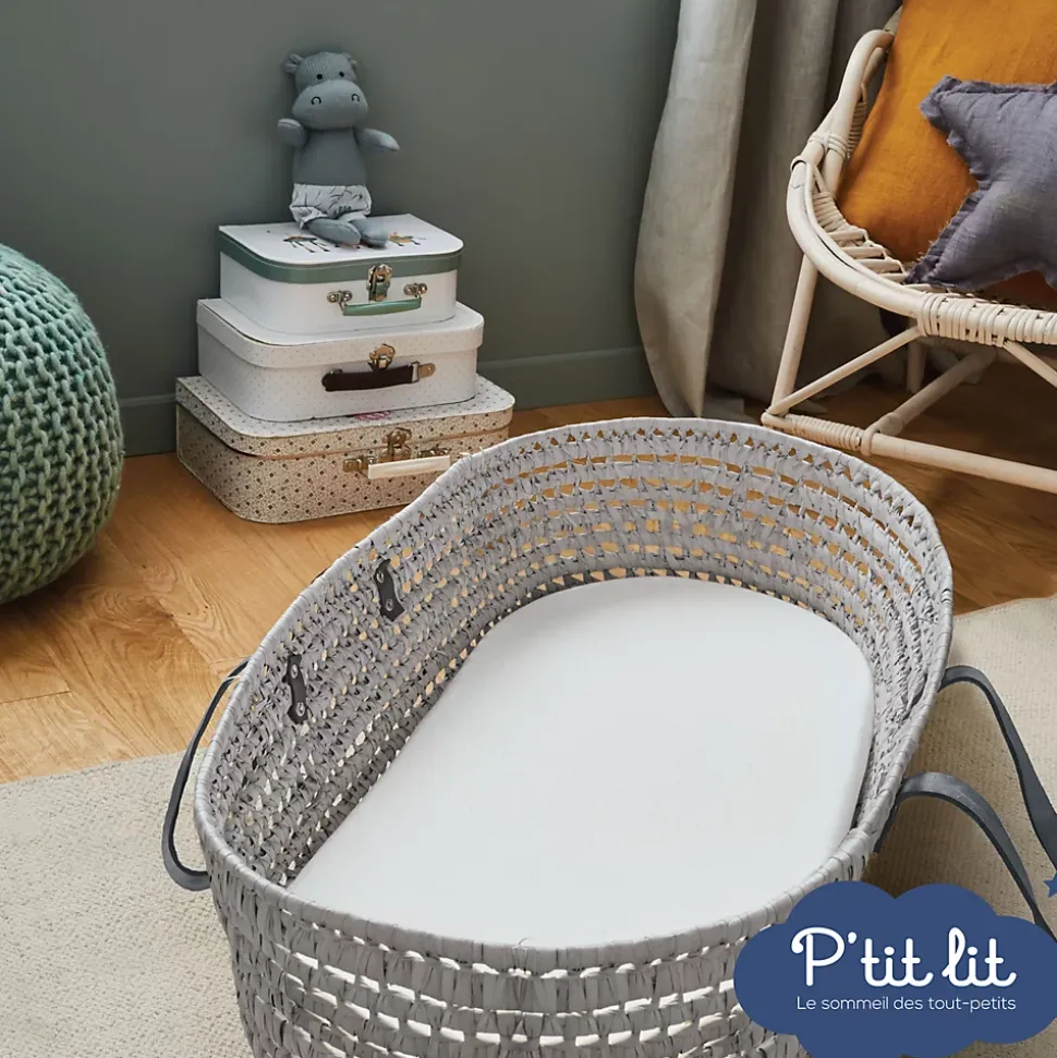 Protège Matelas Bébé Couffin - Landeau - Nacelle - Alèse Anti Acariens et Imperméable - Bouclette 100% coton