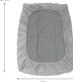 Protège Matelas Housse de Lit Douce en Polyester Cristal Poche Profonde Dessous Antidérapant 90 X 200 CM Gris