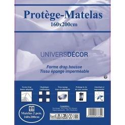 Protège matelas imperméable, absorbant et anti-acariens 160 x 200 cm