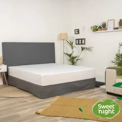 Protège Matelas 90x190 cm - Molleton 100% Coton - Traitement Végétal Anti-Acariens Greenfirst
