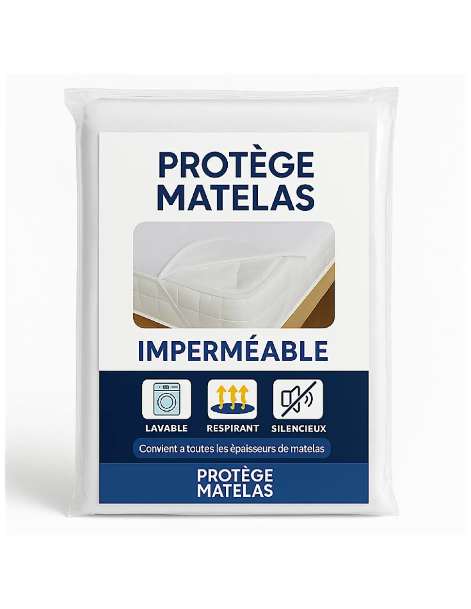 Protège Matelas 90x190 Imperméable Lavable, Respirant et Silencieux Convient à