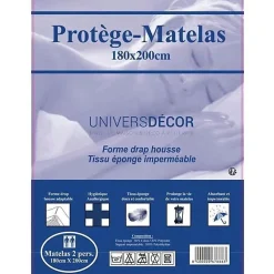Protège-matelas imperméables, absorbant et anti-acariens 180 x 200 cm
