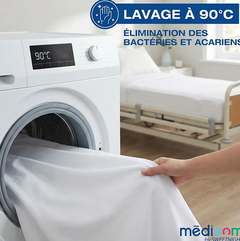 Protège-matelas 160x200 cm Imperméable - Forme Drap Housse - Lavable à 90C - Oeko-Tex