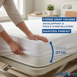 Protège-matelas 160x200 cm Imperméable - Forme Drap Housse - Lavable à 90C - Oeko-Tex