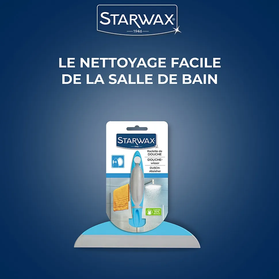 Raclette de douche Starwax coloris bleu/gris largeur 230 mm